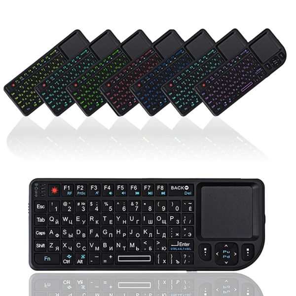 Tastaturen A8 3 in 1 Mini Handheld 2.4g RF Wireless Keyboard mit Touchpad Mouse für PC Notebook Smart TV Box Spanisch Russisch Englisch