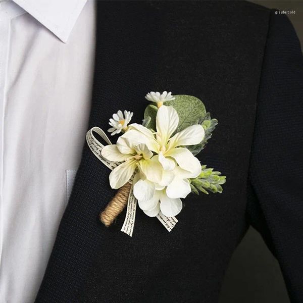 Broschen 1 Stück Brautjungfern Trauzeugen Hochzeit Bräutigam Braut Rose Beige Corsage