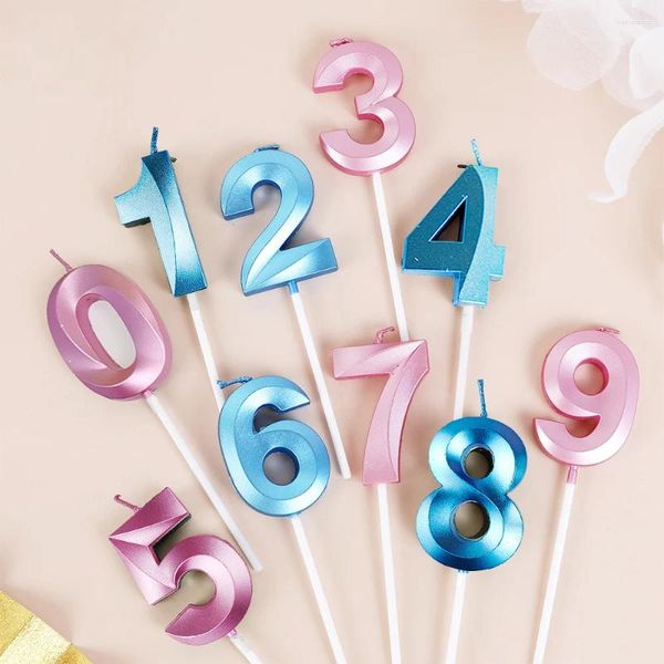 Forniture per feste di compleanno Digital Candela Digital Opera Candele Decorazione Cake Decoration Blue Pink Creative