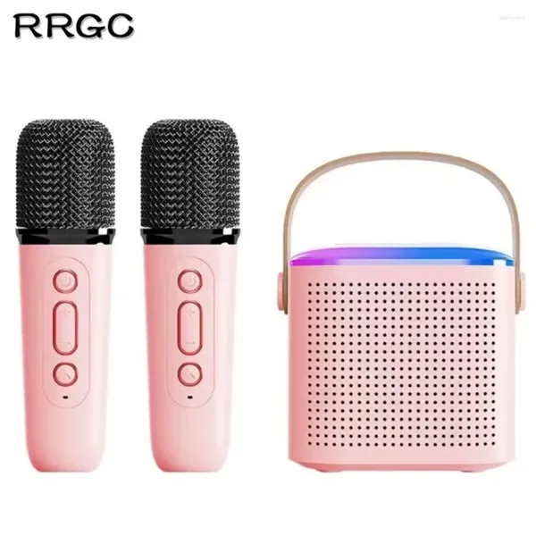 Mikrofonlar Mini Karaoke Makinesi Yetişkinler ve Çocuklar İçin Makine 2 Kablosuz Mikrofon Hediyeleri ile Taşınabilir Bluetooth Hoparlör Doğum Günü