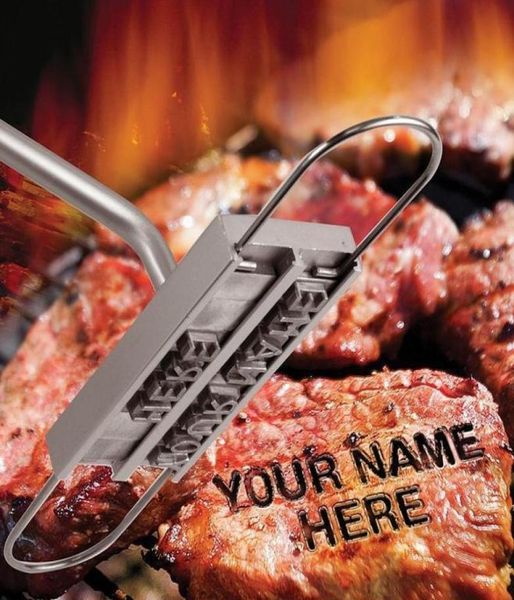 Utensili in ferro per branding per barbecue per barbecue con 55 lettere intercambiabili con marchio a fuoco Alfabeto Alminum Cottura all'aperto per carne di bistecca7391884