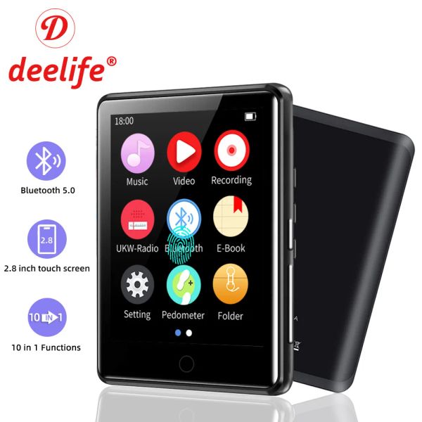 Leitor Deelife MP3 Player Bluetooth 5.0 Touch Portátil MP 3 Play