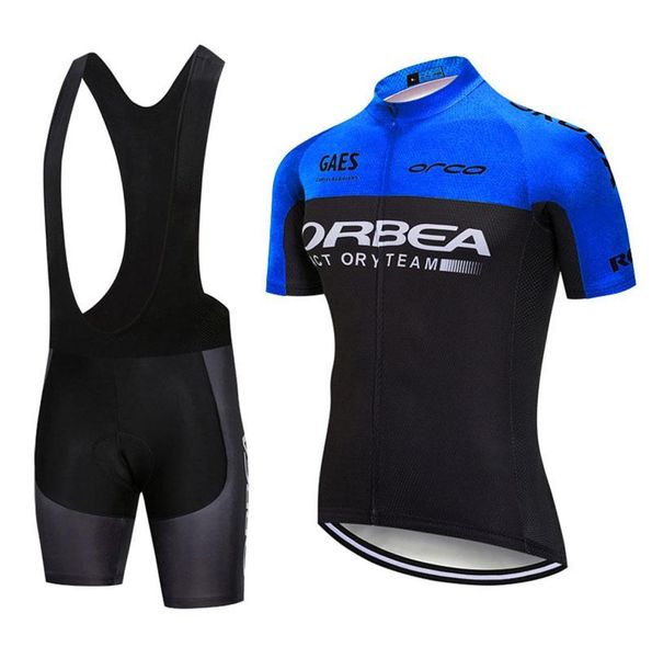 Verão men039s roupas de bicicleta manga curta camisa ciclismo confortável respirável bib shorts terno orbea racing sets8204041