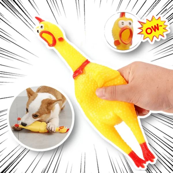 Spielzeug Lustiges schreiendes Huhn Haustier Hund Kauspielzeug Squeeze Sound Molar Kauspielzeug für kleine mittelgroße Hunde Huhn Haustier Hundespielzeug Welpe