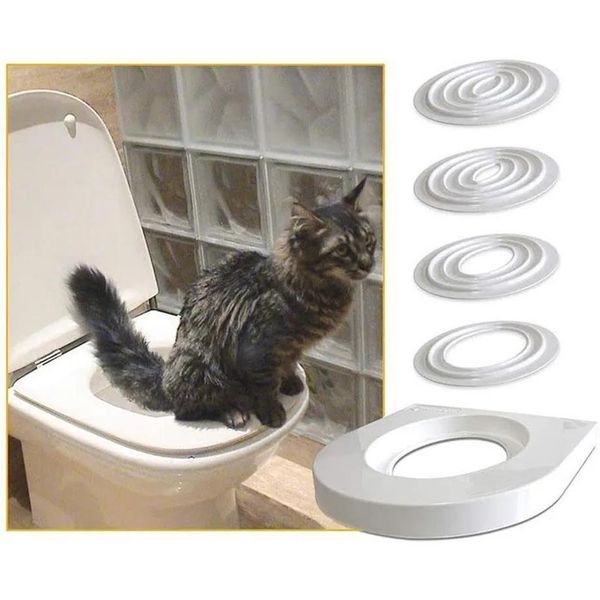 Altre forniture per gatti Kit di addestramento per toilette per gatti Set di lettiera per animali domestici in PVC Set di addestramento professionale per la pulizia dei cuccioli per sedile 3140 Drop Deliv Dheo6