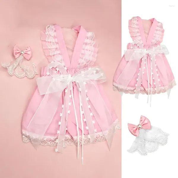 Vestuário para cães 1 conjunto de vestido para animais de estimação macio confortável laço de casamento costura verão bowknot saia com acessórios de cabelo desgaste diário