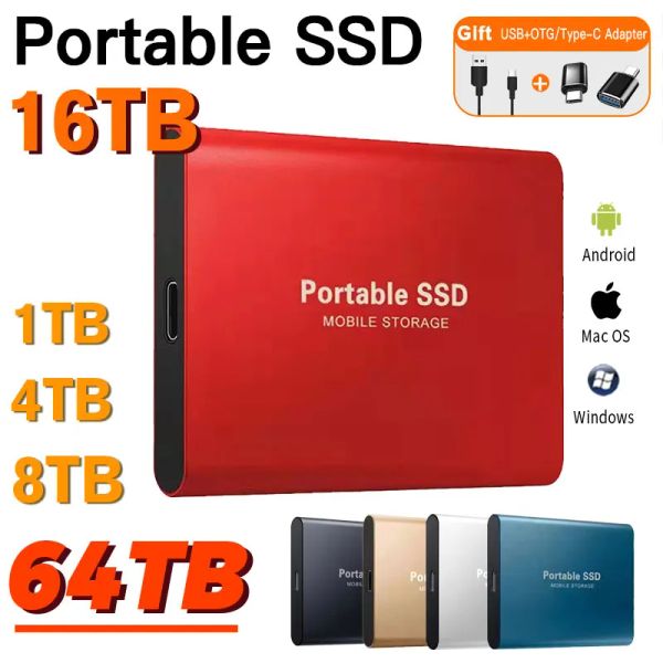 Boxs 1 TB Original tragbare SSD 2 TB M.2 externe Festplatte Highspeed TypeC/USB 3.1 Solid State Drive 500 GB Festplatte für PC/Mac