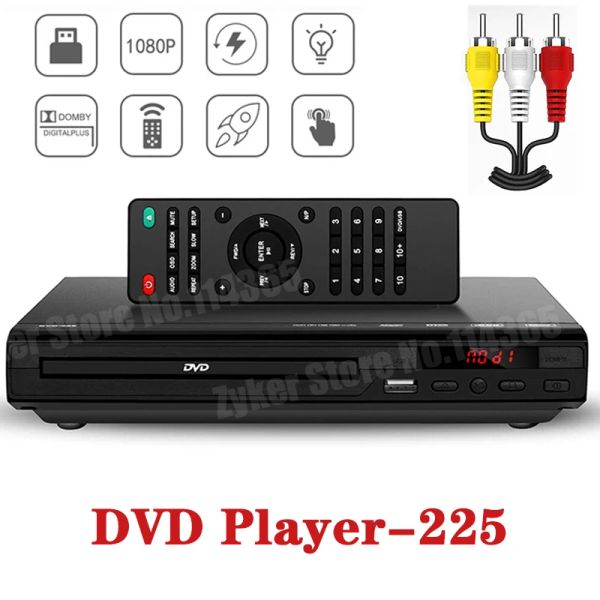 Player DVD-Player HD 1080P Home 225 DVD-Player Multimedia Digital TV Disc-Player unterstützt DVD CD MP3 MP4 RW VCD DVD Heimkinosystem