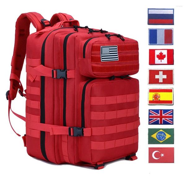 Mochila 45L Treinamento Tático Militar Ginásio Saco de Fitness Homem Caminhadas Ao Ar Livre Camping Viagem Mochila Trekking Exército Molle