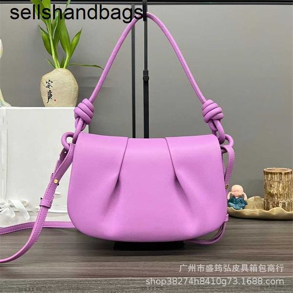 Bolsas Paseo ombro Loewwes Napa Couro genuíno 7A New Luojia One Crossbody Flap Under Armathel Strap Fold Dumpling Bandbag Girl