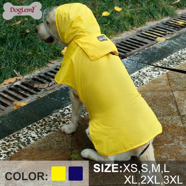 Regenmäntel Hunderegenmantel Golden Retriever Regenmantel wasserdichte Nylon-Regenkleidung undurchlässige Kapuze für Capas Para Lluvia Hunde-Regenmantel