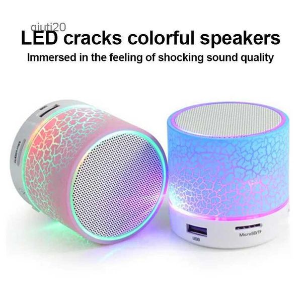 Cep Telefonu Hoparlörler A9 Mini Taşınabilir Hoparlör Bluetooth Kablosuz Araç Ses Dazzling Crack LED Işıklar Subwoofer Destek TF Kart USB Şarj PCL2402