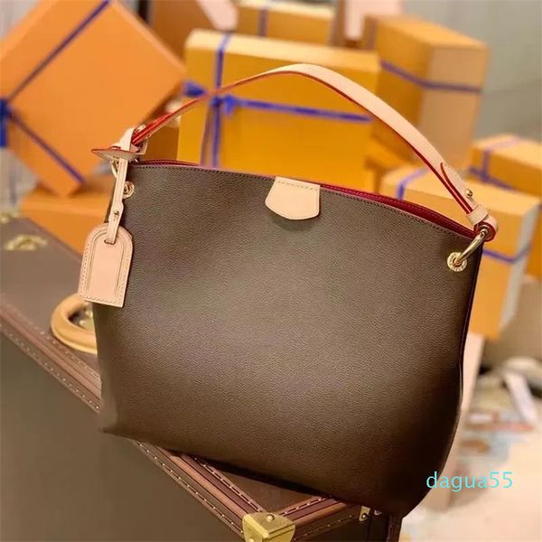 designer damier di fiori marroni Borse in pelle da donna ad alta capacità Borse per lo shopping borse hobo borsa a tracolla