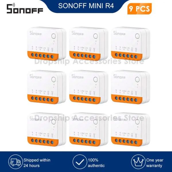 Controle 110pcs sonoff mini r4 módulo de interruptor wi-fi inteligente interruptor de 2 vias casa inteligente funciona r5 smate controle sem fio alexa google home