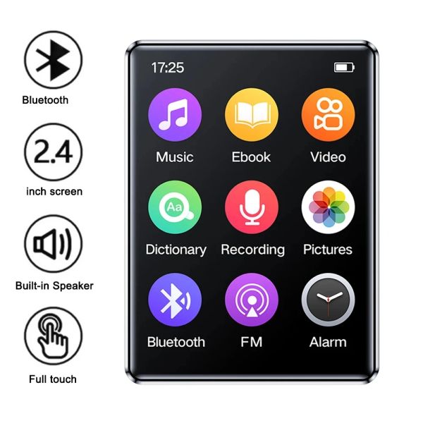 Player Vollbild 2,4-Zoll-MP3-Player BT 5.0 Mini Ultradünner tragbarer Bluetooth-Touchscreen High Fidelity Lossless Sound FM-Radio