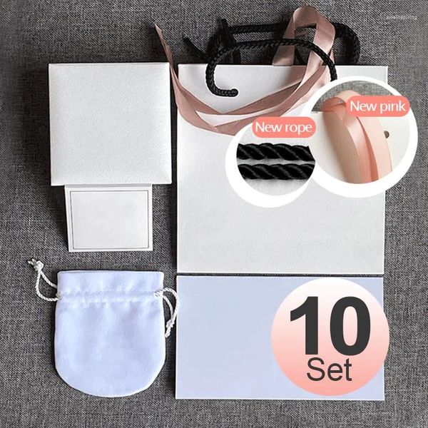 Schmuckbeutel Großhandel Bundle Sale Paket 10 Lose Armband Ring Frauen Geschenkboxen Taschen Passend für Original Halskette Ohrring Charms