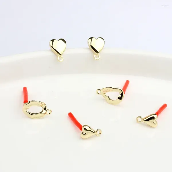 Orecchini con perno 10 pezzi lega irregolarità cuore orecchini piercing connettore orecchini a bottone ago per le donne ragazze gioielli di moda regali