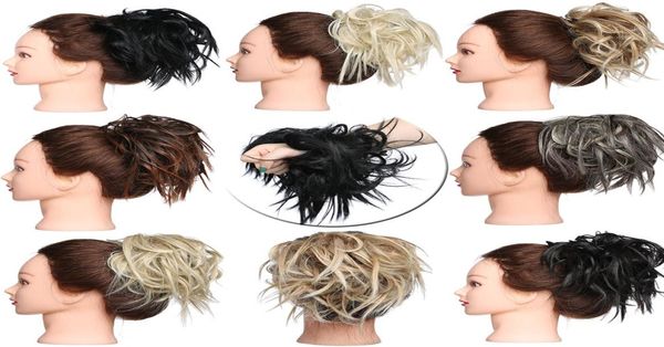 Novo bagunçado scrunchie chignon coque de cabelo em linha reta elástico updo peruca de cabelo sintético chignon extensão de cabelo para women8511313