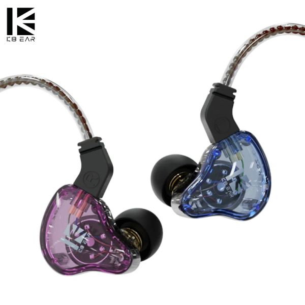 Cuffie KBEAR KS2 Hybrid DD+BA In Ear Monitor Auricolare HiFi Auricolari cablati Sport Gaming Cuffie Cuffie KBEAR KS1 Lark Aurora ks2 IEM