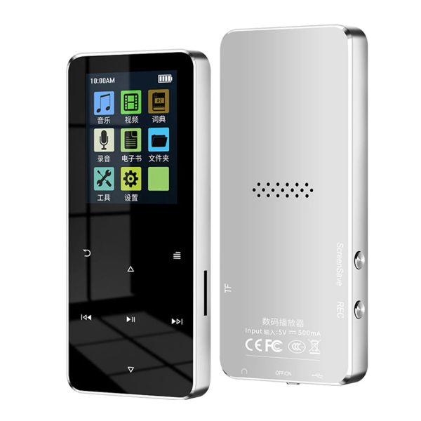 Player 80 GB MP3 Student Walkman com palestrante BluetoothCompatible 5.0 Digital Audio Player 1,8 polegadas Crega de toque colorida para crianças adultos