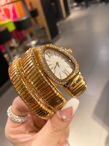 2024 moda de alta qualidade relógio senhoras relógio caso aço inoxidável serpentina movimento quartzo 32mm movimento quartzo luxo relógios femininos bu-01