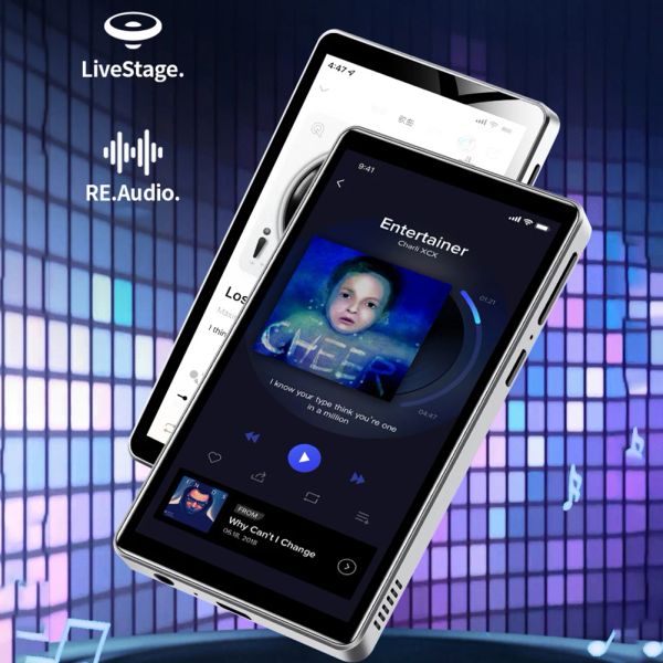 Leitor WIFI MP3 MP4 Player HiFi Music Player Android 8.1 BluetoothCompatível HiFi Lossless Sound 4 Polegada Tela sensível ao toque completa com rádio FM