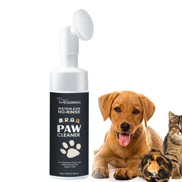 Fraldas para limpeza de pés de animais de estimação, cães, gatos, nowash, espuma de pata, produtos naturais, cuidados com as patas, escova de silicone, massageador de cabeça, suprimentos para cuidados com cães