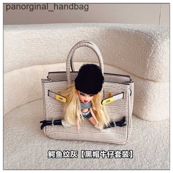 Borsa H Tote originale New internet 2024 celebrità borsa con fantasia coccodrillo parodia Kim Kardashian bambola Betsy con tracolla FBIS PQE6