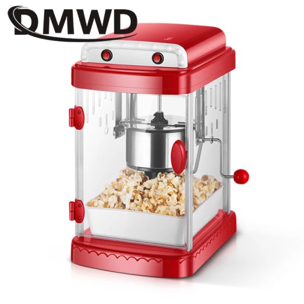 Macchina per popcorn elettrica automatica per popcorn ad aria calda con olio, riscaldamento fai da te, macchina per fare popcorn di mais antiaderente, spina UE USA