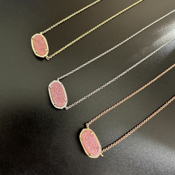 Colar curto emoldurado gravado oval falso druzy glitter declaração para presente feminino joias