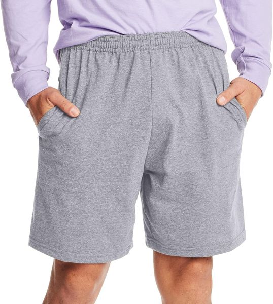 Pantaloncini sportivi da uomo Hanes, pantaloncini preferiti in jersey di cotone, pantaloncini in maglia da indossare con tasche, pantaloncini da palestra in maglia, cucitura interna da 7,5