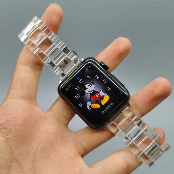Cinturino in resina Designer Lucency per Apple Watch Series Ultra 8 7 6 5 4 3 2 1 Cinturini pieghevoli trasparenti per Iwatch 38 40 42 44 41mm 45mm 49mm Accessori Cinturino designerM9EVM9EV