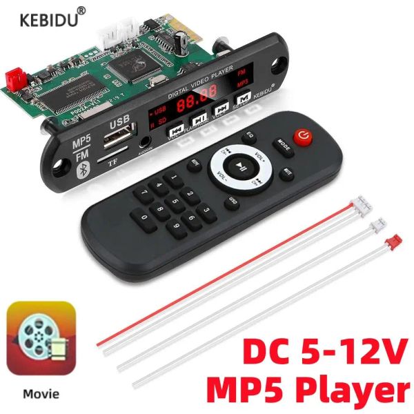 Player DC 5V 9V 12V Bluetooth 5.0 MP5 Player Decoder Board HD 1080P Digital Video FM Radio TF USB 3.5mm AUX Audio MP3 Module para carro