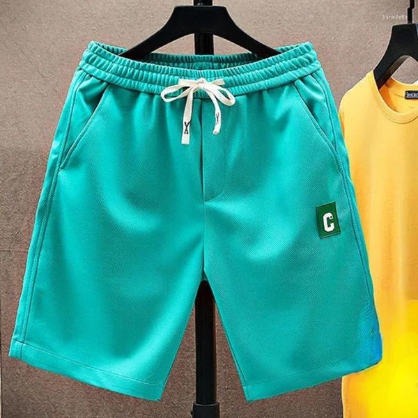 Shorts masculinos preto basquete cordão masculino calças curtas suor em massa designer estilo coreano baggy elegante pacote pant 2024