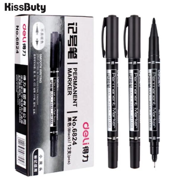 Markierungen 9pcs/Set Permanent Lack Marker Stift ölig wasserdichte schwarze Stifte für Reifenmarkierungen Schnelltrocknen Signature Schreibwarenvorräte