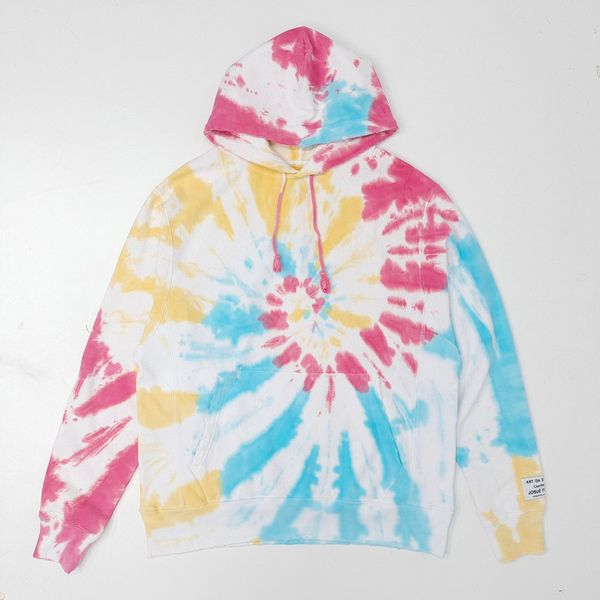 Outono Inverno Hoodies Masculinos High Street Colorido Tie Dye Solto Moletom Feminino Vintage