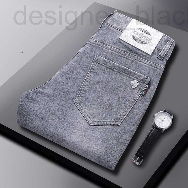 Designer-Jeans für Männer Slim Cgiui Fit Summer European Goods Light Luxury Busin Fashion Medium und Youth Elastic Small Straight Pants 24ss