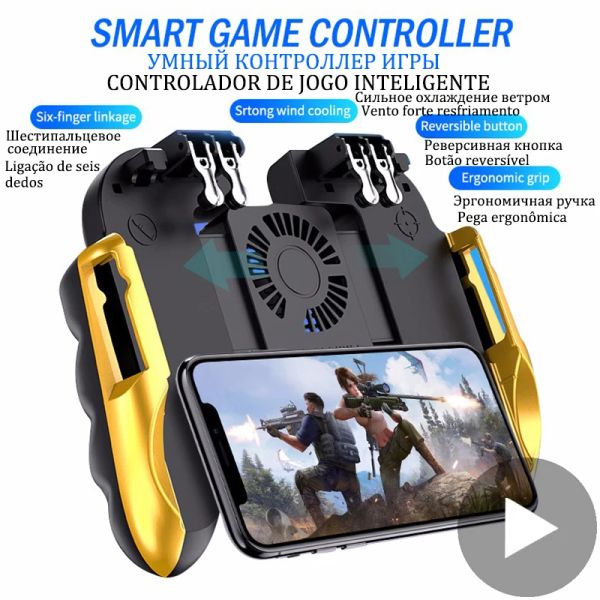 GamePads PUBG Controller Trigger Free Fire Control para Gamepad Joystick Android iPhone Mobile Game Pad Smartphone Gaming Pupg Pugb