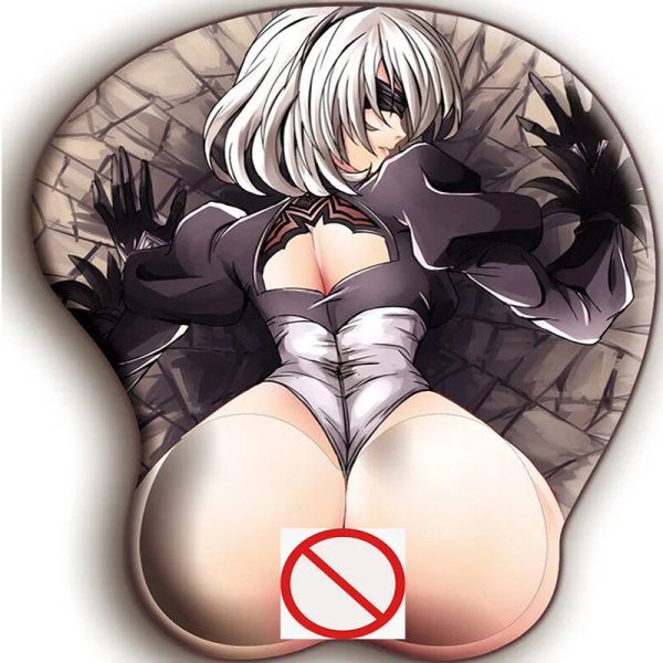 Pads Nier: Automata Ergonomische Mausmatte 2B 3D Silicon Maus -Pad -Größe 26*22 cm süß mit Handgelenksruhe Mousepads Sexy Mädchen Hand ruh