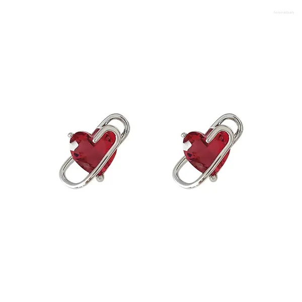 Orecchini a bottone Moda personalizzata creativa dolce micro acciaio al titanio zirconi a forma di cuore graffetta orecchino da donna regalo di gioielli