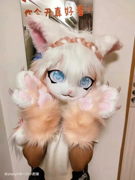 Kostüme Fursuit Kigurumi Headsets Pelzige Cosplay-Kostüme Comiket Furries Rubbit Puppe Katze Comiket Furries Puppenkostüme Tier