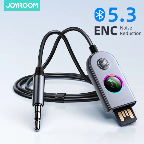 Alto -falantes Joyroom Bluetooth ADAPTOR ADAPTOR APRONECIMENTO O RECEBIÇÃO DE ÁUDIO Bluetooth de carro sem fio USB 3,5 mm Music Mic MicFree Car Speaker de carro