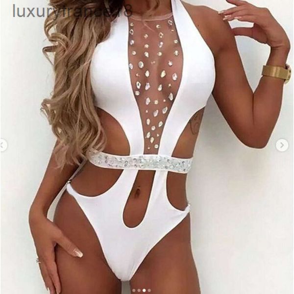 Yaz derin v kristal mayo seksi rhinestone mayo kadınlar elmas mayolar kadın bodysuit monokini''''''Ki0l