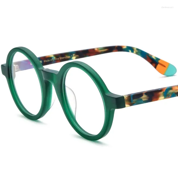 Óculos de sol Cubojue Matte Verde Homens Óculos de Leitura Mulheres Pequenos Óculos Redondos Quadro Masculino Óculos Vermelhos para Prescrição 150 250 450 500
