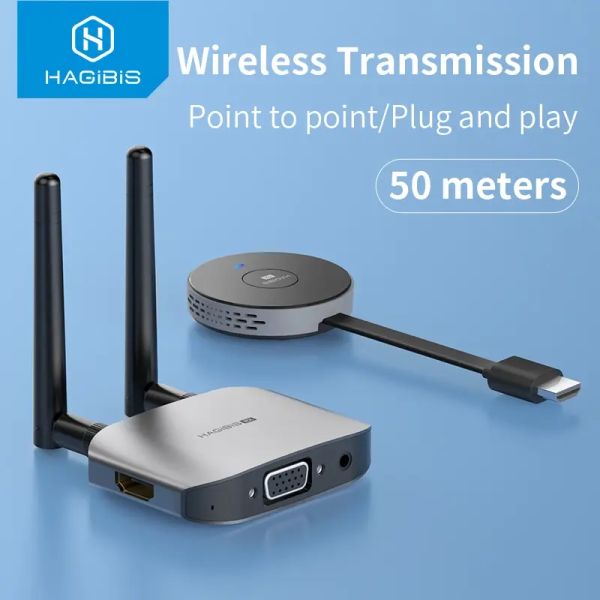 Stick Hagibis Wireless HDMI -Video -Sender -Empfänger G6W Kits HDMI Extender Adapter TV Dongle 1080p für Monitor -Projektor -Laptops