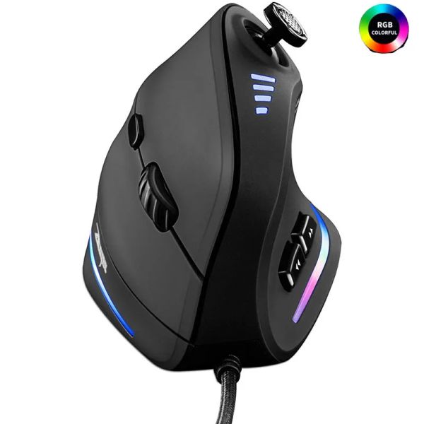 Fareler seenda dikey oyun fare kablolu rgb ergonomik fare usb joystick pc bilgisayar oyuncuları için programlanabilir oyun fareleri