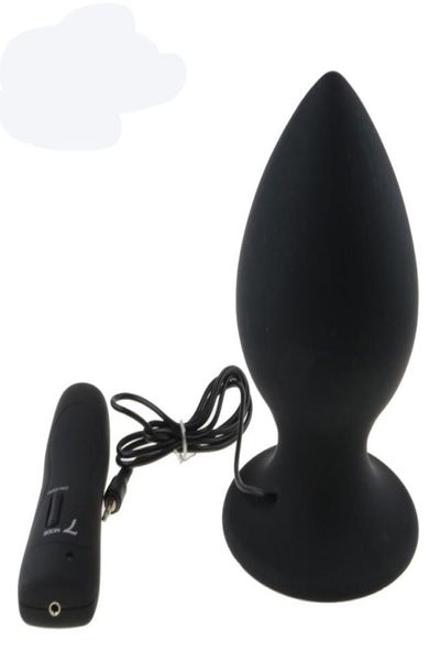 Tamanho grande 7 modo vibratório silicone butt plug grande vibrador anal enorme plug anal unissex brinquedos eróticos produtos sexuais8222787