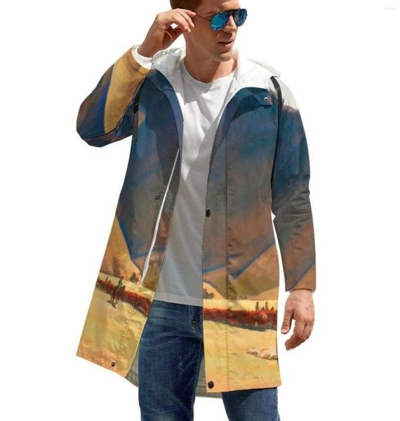 Men039s Trench Desert Print Frangivento Uomo Maynard Dixon Classico Street Style Grafica Autunno Giacche Abbigliamento casual Big S8771756