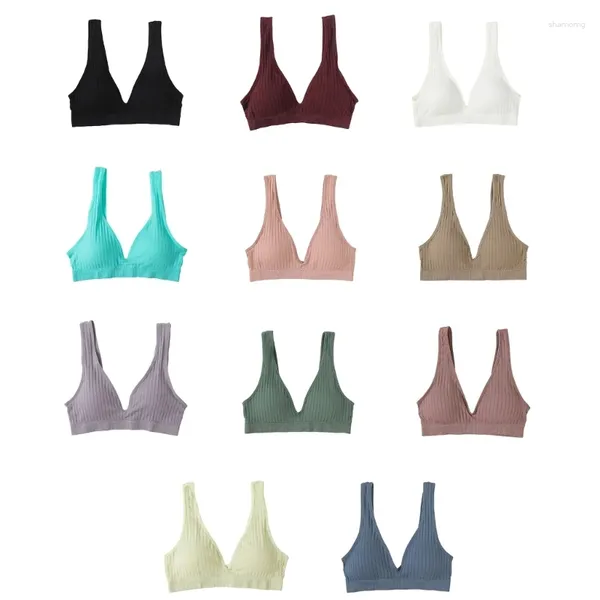 Roupa de yoga feminina respirável sutiã esportivo à prova de choque colheita superior anti-suor fitness elástico push up esporte ginásio treino topos