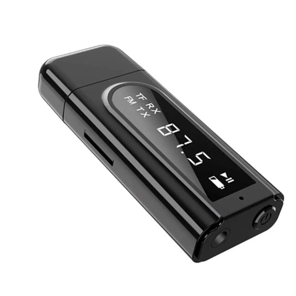 Reprodutor FM Transmissor Receptor Bluetooth 5.0 Adaptador AUX USB para Cartão TF MP3 Player Home Stereo TV PC Celular Fones de ouvido Carro
